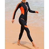 ieftine Rash guards One Piece-Pentru femei Protecție anti-erupții cutanate pentru tot corpul costum de neopren pentru scufundări Costum de baie Blocarea culorilor cu sutien încorporat Protecție UV Manșon Lung Costume de scafandru