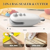 olcso Konyhai eszközök és kütyük-2 db-os mini zacskóhegesztő vágóval és mágnessel, hordozható kézi 2 az 1-ben újratölthető élelmiszerzacskó-hegesztő lezáráshoz és vágáshoz, hőhegesztő műanyag zacskókhoz, uzsonnazacskókhoz,