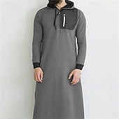 preiswerte Morgenröcke-Herren Schlafanzug Freizeitkleidung Bademantel Einfarbig Mode Stilvoll Klassisch Urlaub Heim Täglich Polyester Thermowarm Weich Kapuzenpullover Langarm Kordelzug Frühling Herbst Armeegrün Dunkelgray