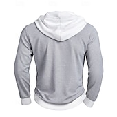 voordelige basic hoodies voor heren-Voor heren Trui met capuchon Stoppen Grijs Capuchon Kleurenblok Zak Kleurenblok Sport &amp; Outdoor Casual Dagelijks 3D-afdrukken Streetwear Sportkleding Casual Herfst Winter Kleding Hoodies Sweatshirts