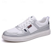 זול סניקרס קז'ואל-נעלי ספורט ספורטיביות לגברים בצבעי כחול כהה ולבן, קלות משקל ונוחות, עיצוב מודרני עם נגיעות כתומות, מושלמות ללבישה יומיומית וטיולים קז'ואליים