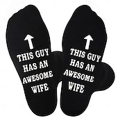 abordables Home Slippers-Funny Gifts for Men Dad Husband Funny Cotton Novelty Socks Breathable Funky 6-11 Valentines Birthday Gifts