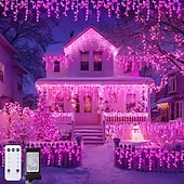 Недорогие Питание от электросети-Рождественская сосулька, 33 фута, 400 светодиодов, 48 капель, 8 функций, таймер, дистанционное управление, прозрачный провод, подключаемые гирлянды, праздничные, свадебные, вечерние, декоративные огни, низкое напряжение, безопасная розетка