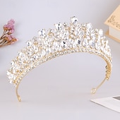 abordables Tiara &amp; Coronas-Tiaras de la corona Vestimenta de Cabeza Legierung Boda Cumpleaños Elegante Estilo lindo Con Cristal Celada Sombreros