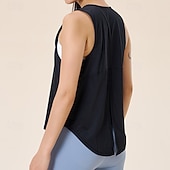cheap Women's Shirt-Women's Solid Colored Tank Top Workout Tops Loose Fit Elastic Sweat-Wicking Breathable Tennis Pickleball Yoga Crew Neck Top White Black Pink Tennis Clothing