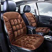 abordables Fundas de asiento para coche-Funda de asiento de coche de invierno, acolchada, gruesa, afelpada, con diseño de cuadros, suave, cómoda y cálida. Cojín universal para el asiento delantero.
