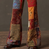 Χαμηλού Κόστους Ανδρικό εμπριμέ casual παντελόνι-Ανδρικά Γεωμετρικό Συνδυασμός Χρωμάτων Κουρελού Παντελόνια Ντίσκο Παντελόνι Παντελόνια καμπάνα της δεκαετίας του '60 και του '70 Μεσαία Μέση Μποέμ Vintage ρετρό ΕΞΩΤΕΡΙΚΟΥ ΧΩΡΟΥ Πάρτι Causal