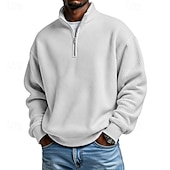 economico Polo classica da uomo-Per uomo Magliette Polo a Nido d'Ape Polo Vacanza Streetwear Zip a un quarto Manica Lunga Moda Essenziale Semplice Primavera Autunno Vestibilità regolare Viola blu navy Aalbicocca Nero Bianco Vino