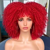 cheap Carnival Wigs-Carnival Wig 2026 Blonde Pink Red Afro Afro Curly Short Synthetic Festival Wig Mardi Gras Parade Cosplay Costume Hair for Women