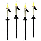 cheap Candle Lights-4/6pcs Outdoor Solar Ghost Candle LED Garden Light Home Patio Lawn Landscape Light  Wedding Outdoor Path Camping Atmosphere Waterproof Decoration