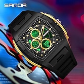 ieftine Ceasuri Quartz-Ceas de mână electronic cu quartz pentru bărbați SANDA 3391 cu modă calendar luminos șocuri sport și rezistent la apă