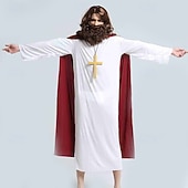 cheap Men's Costumes-Jesus Nativity Joseph Costume Fancy Costume Christmas Pageant Costumes Men's Cosplay Costume Christmas Costume Adults Christmas New Year Performance Party Onesie