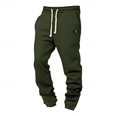 cheap Joggers-Men's Waffle Sweatpants Joggers Trousers Casual Pants Drawstring Elastic Cuff Solid Color Comfort Full Length Daily Outdoor Streetwear Vacation Fashion Black White Micro-elastic