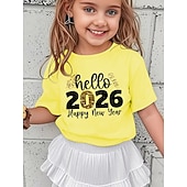 זול הומור שובב תלת-ממדי של נערה-חולצת טריקו לבנות למסיבת ראש השנה 2026 עם גרפיקה תלת מימדית, אותיות, שרוולים קצרים, הדפס תלת מימד, קיץ, אביב, ספורט, אופנתי, אופנת רחוב, ילדים 4-12 שנים, צווארון עגול, חוץ, קז'ואל, יומי, גזרה רגילה