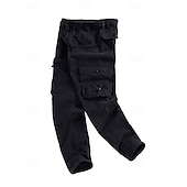 baratos Calças Cargo-Homens Calças Cargo Calças Bolso multi Tecido A Prova de Vento Vestível Comprimento total Ao ar livre Diário Acampar e Caminhar Roupa de rua à moda Exército verde Preto