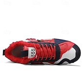 billiga Vardagssneakers-Herr Sneakers Fleecefoder Löpning Promenad Ledigt PU Läder Bekväm Halksäker Andningsfunktion Korta stövlar / ankelstövlar Snörning Mörkröd Orange Grön Sommar Vår Höst