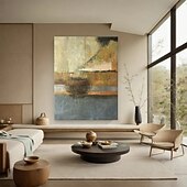 Недорогие Абстрактные картины-Картина маслом ручной работы на холсте, настенное искусство, простая абстракция для декора дома, гостиной, подвесная картина на подрамнике/рулонная картина без рамы, не натянутая