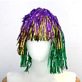 Недорогие Карнавальные парики-Карнавальный парик Блондинка Фиолетовый Зеленый Прямой Средние Синтетический фестивальный парик Вторник на масляной неделе Парад Волосы для косплей-костюма для Женский