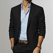 economico Abiti formali-Uomo Matrimonio Affari Completi in Tweed Bavero classico Nero Borgogna Quotidiano Affari Tinta unita Vestibilità standard 2 pezzi Monopetto Due Bottoni