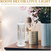 tanie Dekoracyjne światła-Elektroniczna Świeca Światło Elektryczna Świeczka Sztuczna Podstawka Świecy Długo Paląca Się Świeca Glitrowa Lampka Pamięci Świeca Bezpłomieniowa Światło Okienne Plastikowa Romantyczna