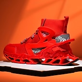 economico Scarpe da Corsa per Uomini-sneakers da uomo in rete rossa: design leggero con supporto ammortizzato, ideali per lo shopping natalizio e le occasioni festive