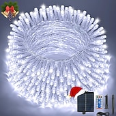 halpa Aurinkoenergiakäyttöinen-Ulkona aurinkosähkölaitteet IP44 vedenkestävä valostring sisä- ja ulkotiloissa piha terassi häät lomajuhla puu ilmapiirikoristelu valo USB-lataus kaukosäätimellä 10/20/30/50/100M