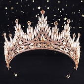 cheap Tiaras &amp; Crowns-Crown Tiaras Headdress Alloy Wedding Birthday Elegant Vintage With Rhinestone Crystal Headpiece Headwear