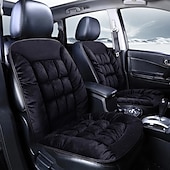 abordables Fundas de asiento para coche-Funda de asiento de coche de invierno, acolchada, gruesa, afelpada, con diseño de cuadros, suave, cómoda y cálida. Cojín universal para el asiento delantero.