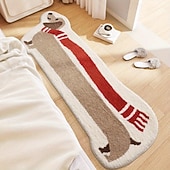 お買い得  ランナーラグ-ランナーラグ かわいい犬の形をした豪華なカーペット 柔らかくて厚いフロアマット 寝室 リビングルーム ソファ用 ホームデコレーション 洗濯機洗い可能 滑り止め装飾マット