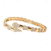 levne Náramky-Zirkon Retro Had Elegantní Módní Přizpůsobeno Moderní Chrome Náramek šperky Stříbrná / Zlatá Pro Svatební Párty Zásnuby Maturitní ples