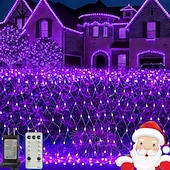 cheap Plug String Lights-Christmas Net Lights Connectable Waterproof String Light 8 Function Timer Remote Control Wedding Festival Party Atmosphere Decorative Lights Low Voltage Safe Plug in