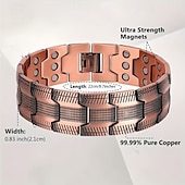 billiga Hemutrustning-herrmagnetiskt armband - tre rader stark magnet - justerbart magnetiskt pärlarmband, elegant smycke i legering som present till pappa, mamma, jul, födelsedag, flera färger, herrmagnetiskt armband