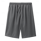 economico Pantaloncini casual-Per uomo Attivo Pantaloncini Pantaloncini casual Tasche A cordoncino Design elastico con coulisse Tinta unica Comfort Traspirante Breve Sportivo Informale Giornaliero Di tendenza Streetwear Nero