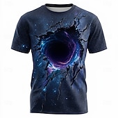 economico Magliette 3D-Per uomo Illusione ottica Universo 3D Maglietta Manica Corta maglietta Stampa 3D Girocollo Camicia Esagerato Designer Quotidiano Club Feste Blu 2# Blu 1# Viola Estate Primavera Tutte le stagioni