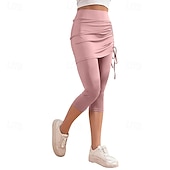 abordables Faldas y Skorts para Mujeres-Mujer Color sólido Falda casual Falda con leggings Frunce Correa Eslático Transpirable Tenis pepinillo Corriendo Prendas de abajo Gris oscuro Negro Rosa Ropa de tenis