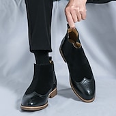 preiswerte Chelsea -Stiefel-Braune Chelsea-Boots aus Kunstleder für Herren – stilvoll und elegant, perfekt für Business Casual, formelle Anlässe und den Alltag.