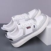 זול סניקרס קז'ואל-נעלי ספורט ספורטיביות לגברים בצבעי כחול כהה ולבן, קלות משקל ונוחות, עיצוב מודרני עם נגיעות כתומות, מושלמות ללבישה יומיומית וטיולים קז'ואליים