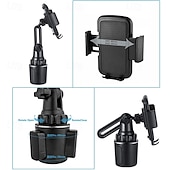 رخيصةأون حامل سيارة-حامل الهاتف على الكأس نوع الإبزيم قابل للتدوير قابل للتعديل حامل الهاتف إلى سيارة عربه نقل متوافق مع جميع الهواتف المحمولة اكسسوارات الجوال