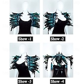 olcso kiegészítők-Karnevál 2026 Rio Karnevál Samba Kiegészítők Gótikus Természetes Toll Káplán Sál Vállra Terítő Csipkakolár Halloween Jelmezek Nőknek Brazil Fesztivál Előadási Jelmez