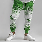 رخيصةأون زي مشهد عيد الميلاد-بنطال رياضي رجالي مطبوع عليه مشهد عيد الميلاد من سانتا كلوز إلك، بنطال رياضي كاجوال بجيب بخصر متوسط ورباط وخصر مرن للحفلات المسائية والملابس اليومية للربيع والخريف والشتاء، طباعة ثلاثية الأبعاد