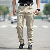 abordables Cargo Pants-Men's Cargo Pants Trousers Multi Pocket Solid Color Windproof Wearable Daily Outdoor Camping &amp; Hiking Streetwear Stylish Blue Camouflage khaki Micro-elastic
