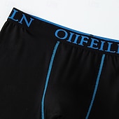 billiga Herrboxers-Herr 5st Grundläggande trosor Boxershorts Kalsong Elastisk midja Terylen Mateial som andas Bekväm Färgblock Brev Multifärg
