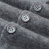 お買い得  メンズウールセーター-メンズ プレミアム ピュアウール カシミア カーディガン セーター Vネック クラシックニット ボタン 無地 ソフト 暖かい 通気性