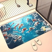 economico Zerbini-Tappetino da ingresso Design visivo Trappola visiva Tappetino antiscivolo per ingresso bagno corridoio interno esterno Terra diatomacea asciugatura rapida assorbente 20 x 31 pollici