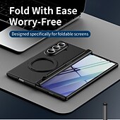 baratos Capa Samsung-telefone Capinha Para Samsung Galaxy Dobra Z 7 Dobra Z 6 Z Fold 5 Z Fold 4 Z Fold 3 Capa articulada Com Suporte e protetor de tela Proteção de corpo inteiro Retro PC Metal