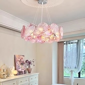 お買い得  クリスタルシャンデリア-ピンクのムラーノガラスの円盤のシャンデリア