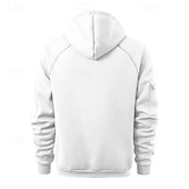 baratos hoodies básicos dos homens-Homens Moletom Full Zip Hoodie Moletom com zíper Azul Preto Branco Verde Tropa Vinho Com Capuz Tecido Zip Up Bolsos Desportos e Ar livre Casual Diário Roupa de rua Designer Básico Primavera Outono