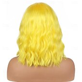 cheap Carnival Wigs-Carnival Wig 2026 Yellow Curly Short Synthetic Festival Wig Mardi Gras Parade Cosplay Costume Hair for Women