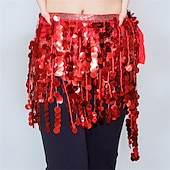 ieftine Ținute Dans din Buric-Samba Dancewear Eșarfă talie pentru dansul din buric - Fustă scurtă cu franjuri și paiete costum sexy de club de noapte pentru dansuri indiene - Costum de performanță
