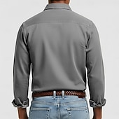 abordables Camisas Popover para Hombres-Hombre Camisa de manga corta Camisa Oxford Rosa Azul Marino Azul Oscuro Gris Azul claro Manga Larga A Rayas Cuello Americano Escuela Boda Bolsillo Ropa Neutral Moda Diario Casual